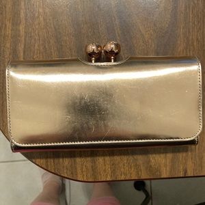 Ted Baker /Rose Gold leather Wallet - real leather